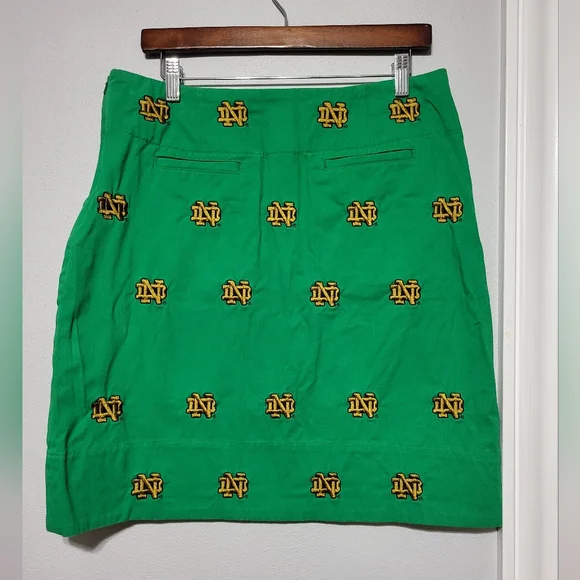 Pennington & Bailes Notre Dame Fighting Irish Green Mini Skirt Women's Size 10 - Picture 6 of 8